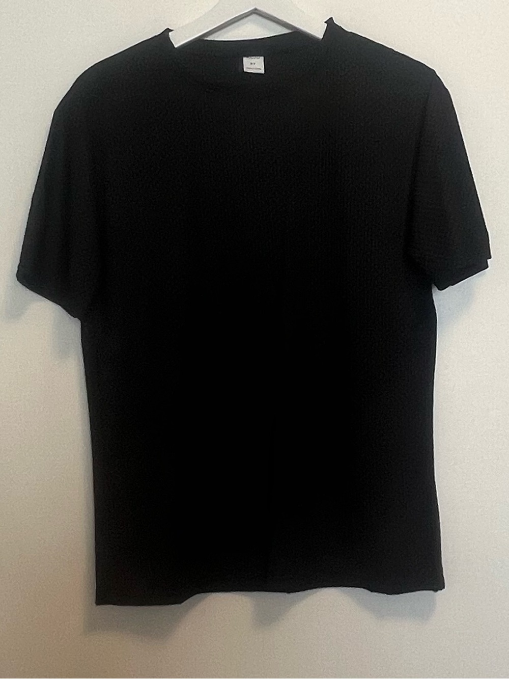 Men’s Black Textured Crew Neck T-Shirt Casual Short Sleeve Tee‎ Size M